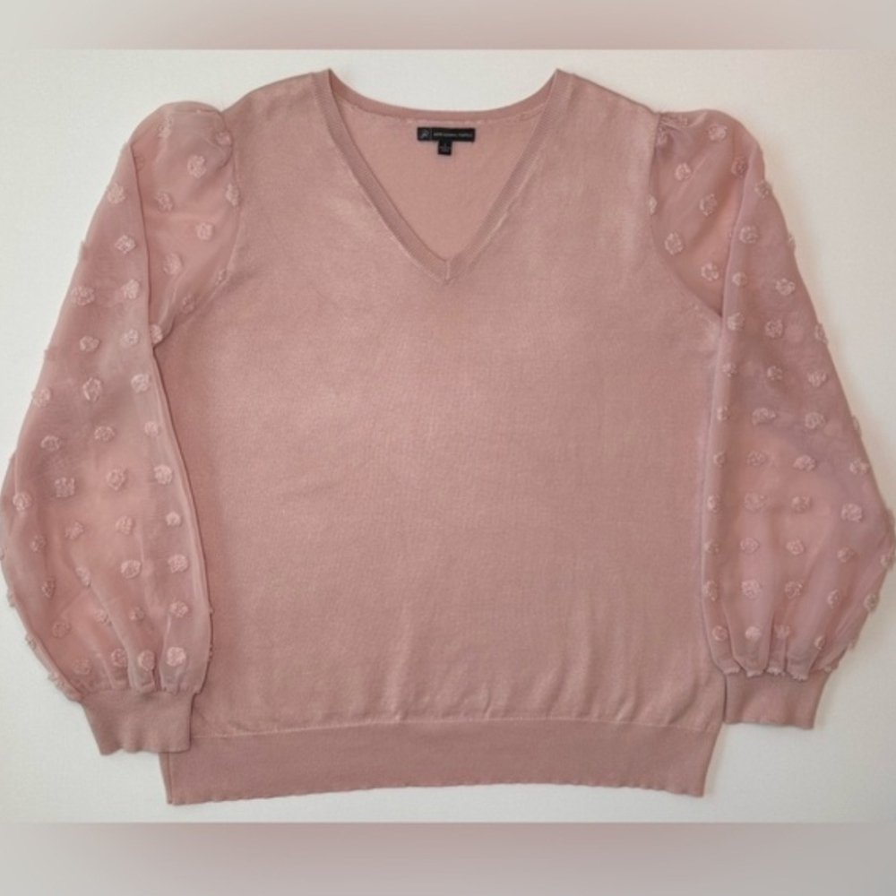 Adrianna Papell Pink V-Neck Sweater